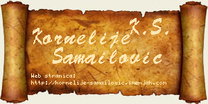 Kornelije Samailović vizit kartica